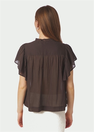 Vinsa s voile top Dark Brown Neo Noir 